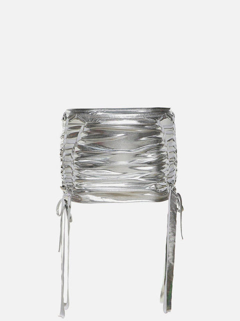 Sexy Low Waist Tie Cutout Skirt - Anagoc