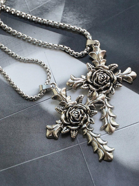 Rose Cross Necklace - Anagoc