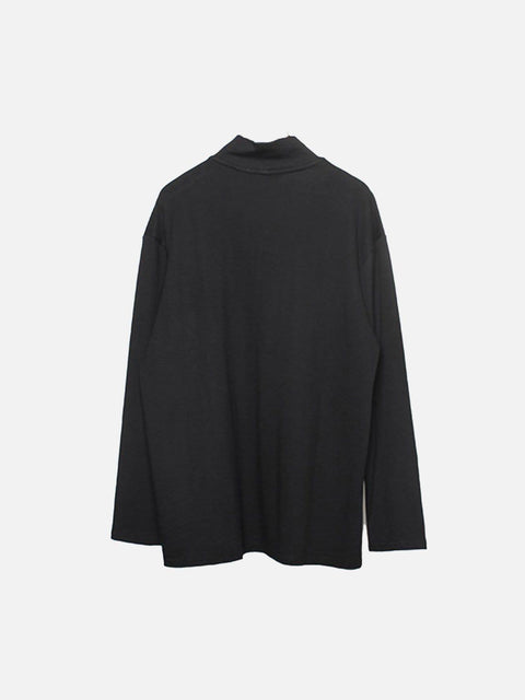 Solid Color Necklace Stand Collar Sweatshirt - Anagoc