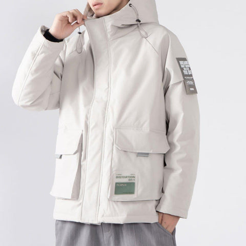 Labeling Hooded Winter Down Coat - Anagoc