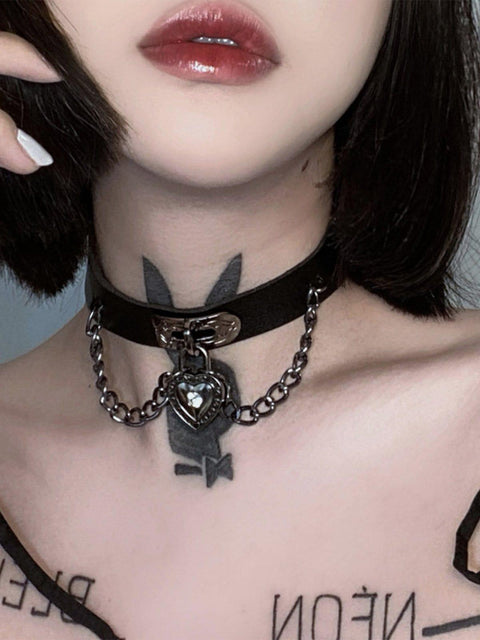 Dark Chain Love Necklace - Anagoc