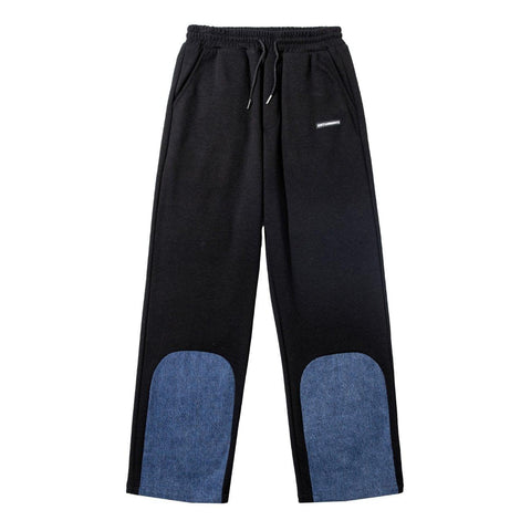 Denim Patchwork Pants - Anagoc