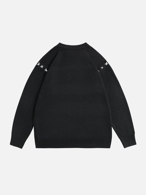Letter Line Design Sweater - Anagoc