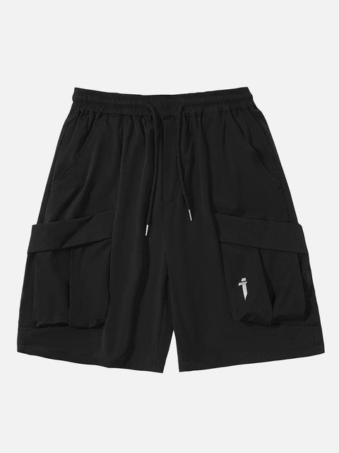 Dark Embroidery Cargo Shorts - Anagoc