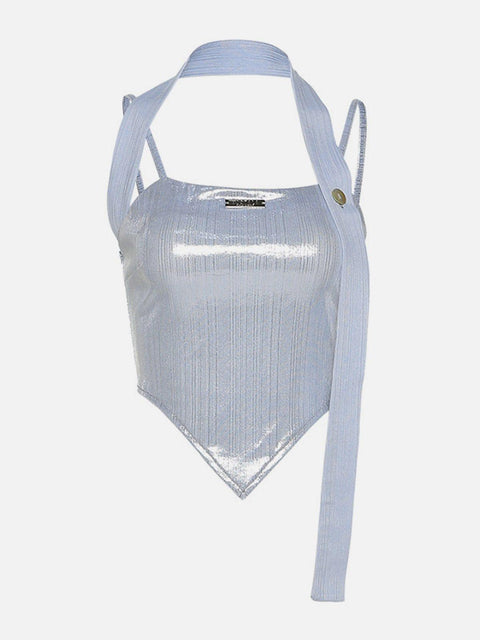 Solid Color Ribbon Suspenders Sexy Vest - Anagoc