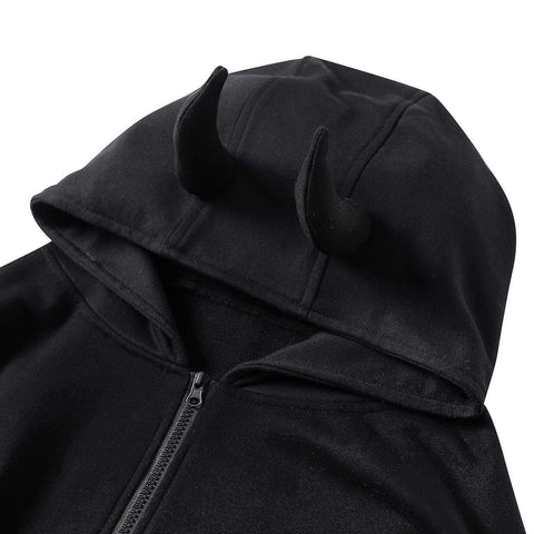 Techwear Devil Horns Cardigan Hoodies - Anagoc