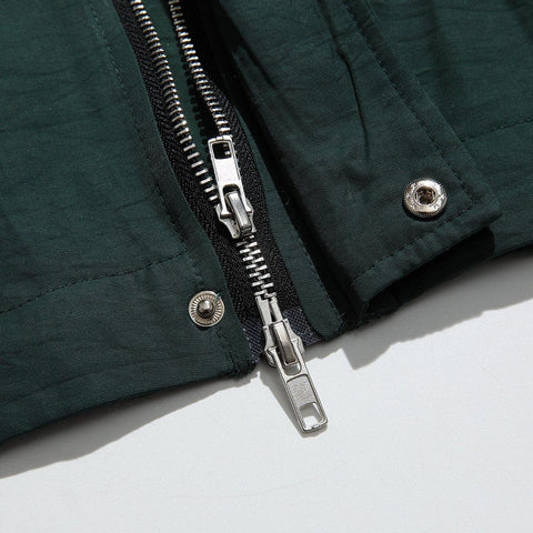 Multi Zip Up Short Sleeve Shirt - Anagoc