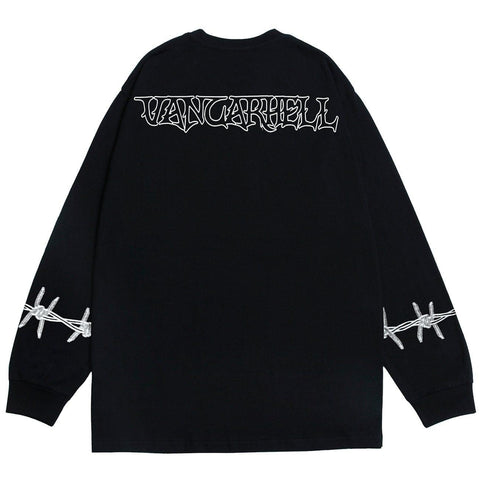Thorn Fire Flame Cotton Oversized Sweatshirt - Anagoc
