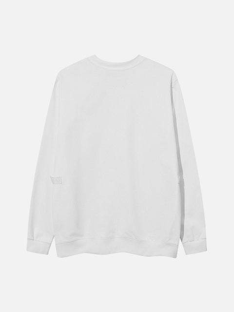 Patchwork Schoolbag Buckle Sweatshirt - Anagoc