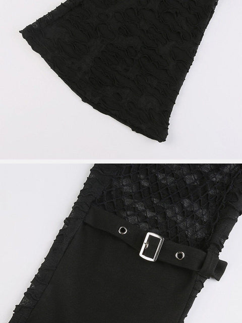 Hollow Flared Pants - Anagoc