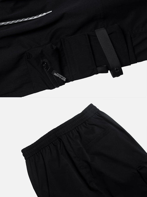 Big Pocket Drawstring Cargo Pants - Anagoc