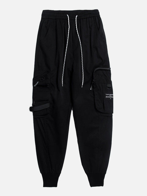 Big Pocket Drawstring Cargo Pants - Anagoc