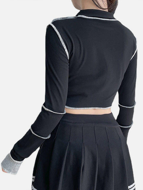 Sewing Thread Long Sleeve T Shirts - Anagoc