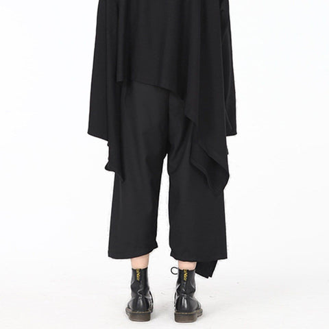 Drawstring Culottes Pants - Anagoc