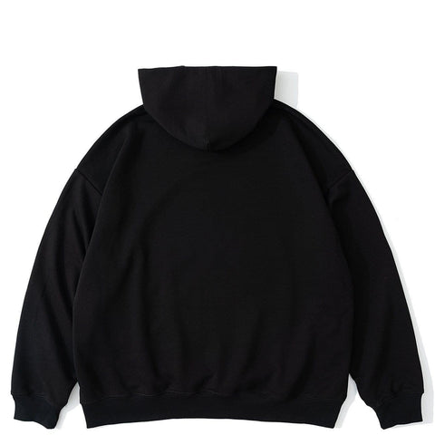 Solid Color Basic Letters Print Hoodie - Anagoc