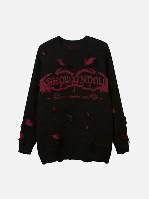 Cut Hollow Sweater - Anagoc