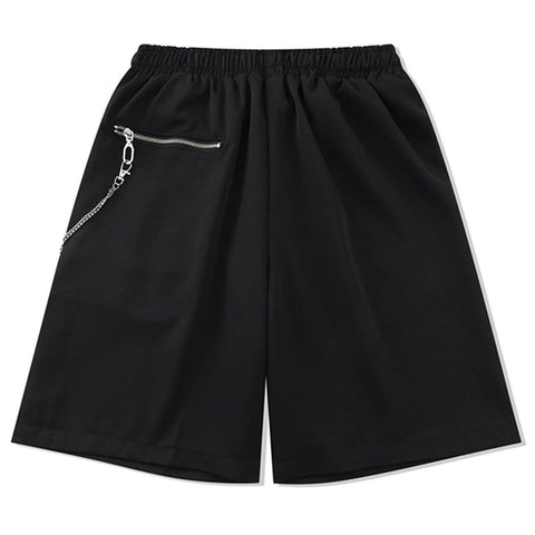 Zipper Chain Pocket Shorts - Anagoc