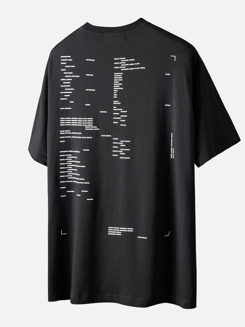 Function Back Letters Graphic Tee - Anagoc