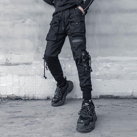 Personality Straps Cargo Pants - Anagoc