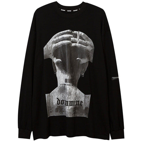 Phantom Alphabet Prisoner Print Sweatshirt - Anagoc