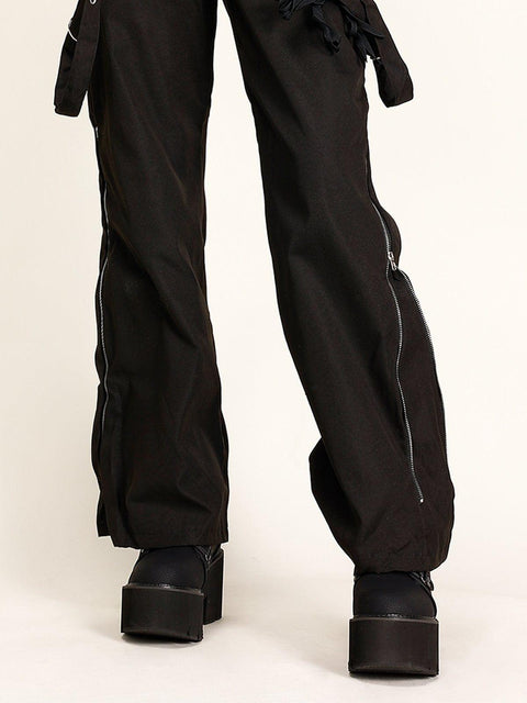 Dark Style Punk Rock Buckle Boots - Anagoc