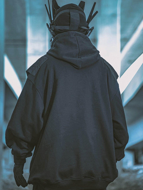 Patchwork Reflective Strip Hoodie - Anagoc