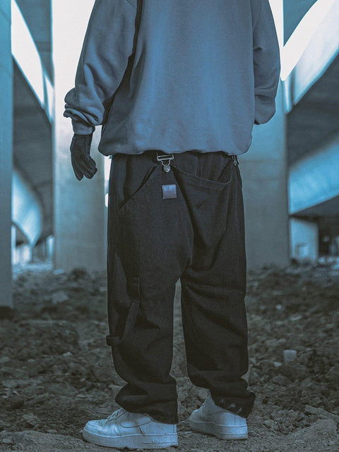 Fake Two Strap Cargo Pants - Anagoc