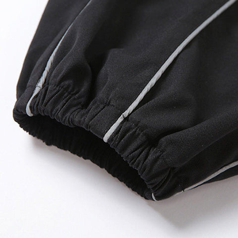 Irregular Reflective Strips Pants - Anagoc