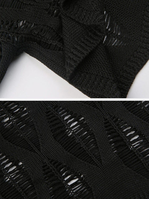 Cross Hollow Sweater - Anagoc