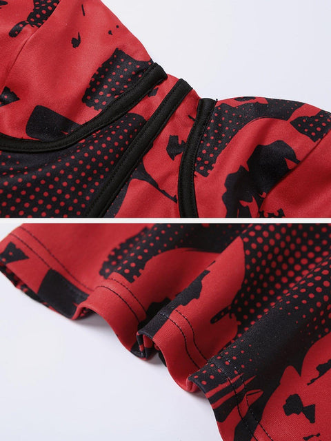 Slim Print Bandeau Vest - Anagoc