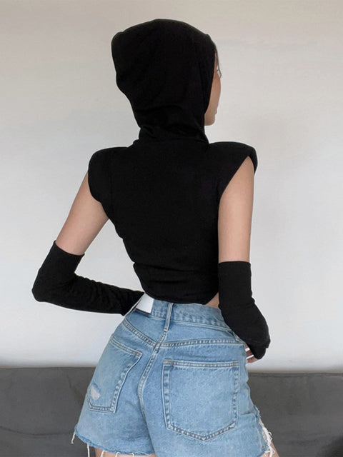 Sexy Hooded Bodysuit