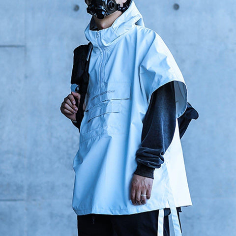 Functional Print Slit Waterproof Cloak Jacket - Anagoc