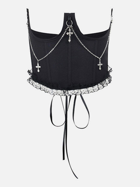 Cross Chain Corset Waist Vest - Anagoc