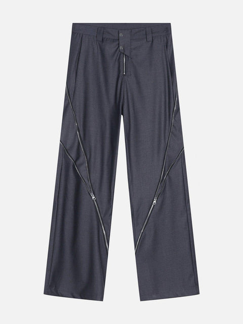 Zip Up Split Pants - Anagoc
