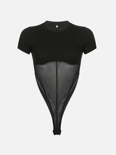 Mesh Patchwork Jumpsuit - Anagoc