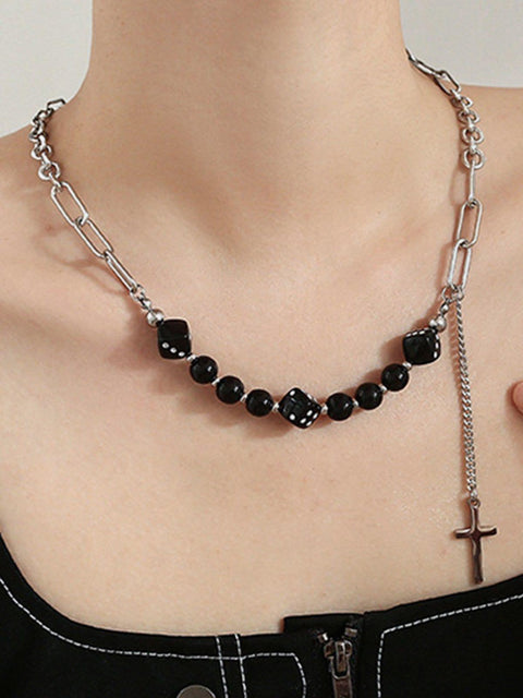 Patchwork Sieve Cross Necklace - Anagoc