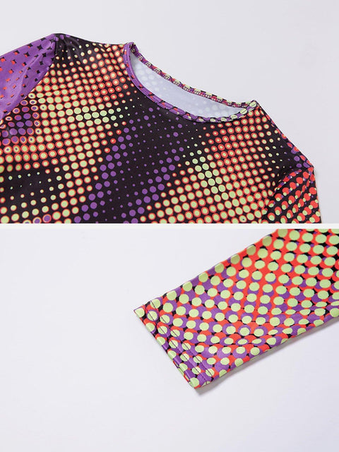 Abstract Print Slim Fit Suit - Anagoc