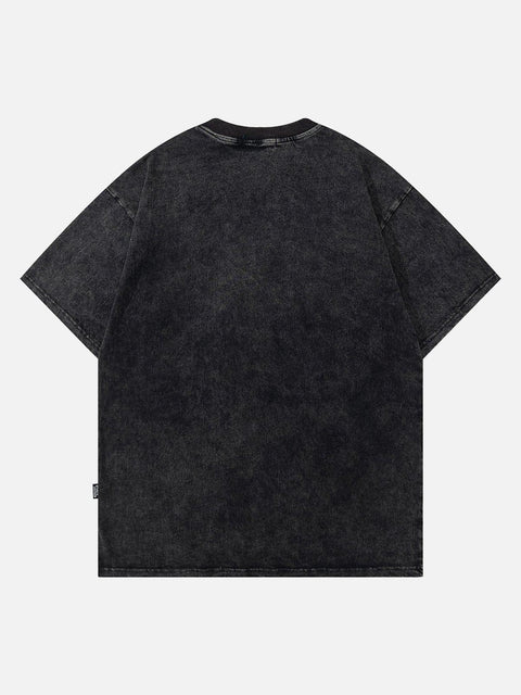 Washed Angel Letters Graphic Tee - Anagoc
