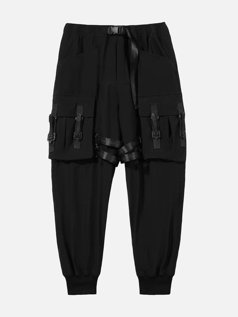 Schoolbag Buckle Pockets Cargo Pants - Anagoc