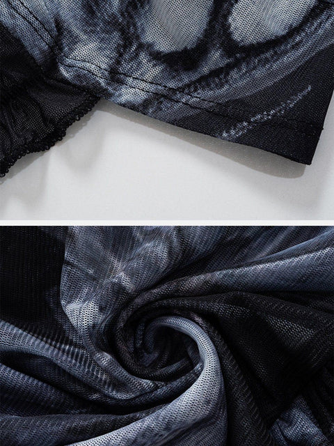 Mesh Horn Long Sleeve T Shirt - Anagoc