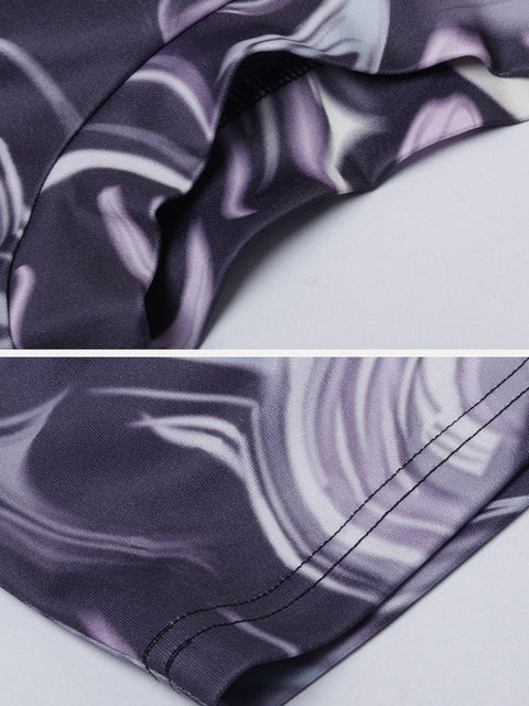 Tie Dye Slim Fit Long Sleeve T Shirt - Anagoc