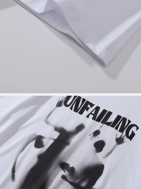 Dark "UNFAILING" Ghost Graphic Tee - Anagoc