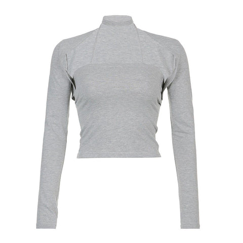 Hollowout Suspenders Sun Protection Long Sleeve T Shirt - Anagoc