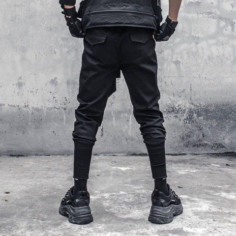 Dark Removable Pocket Cargo Pants - Anagoc