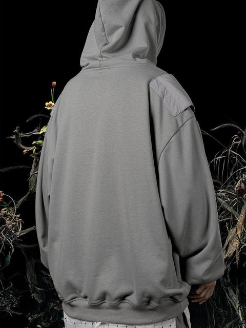 Patchwork Reflective Strip Hoodie - Anagoc