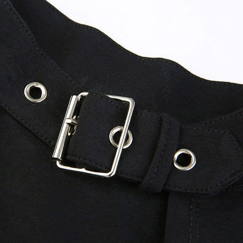 Metal Circle Hollow Out Long-sleeved T-shirt - Anagoc