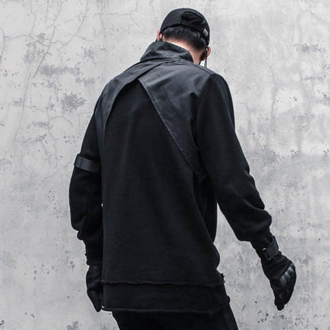Dark Function Patchwork Fake Two Sweatshirt - Anagoc