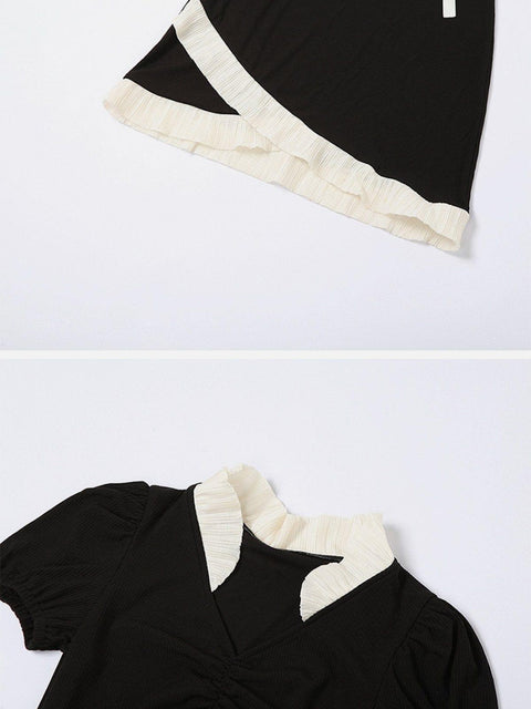 Bow Tie Ribbon Dress - Anagoc