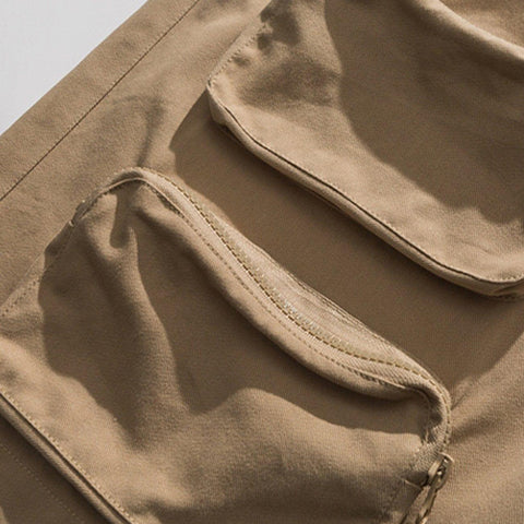 Multi Pockets Letters Drawstring Shorts - Anagoc
