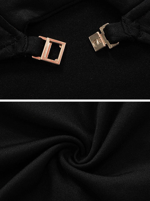 Hollow Out Patchwork Long Sleeve T Shirt - Anagoc